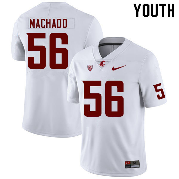 Youth #56 Gauge Machado Washington State Cougars College Football Jerseys Sale-White - Click Image to Close